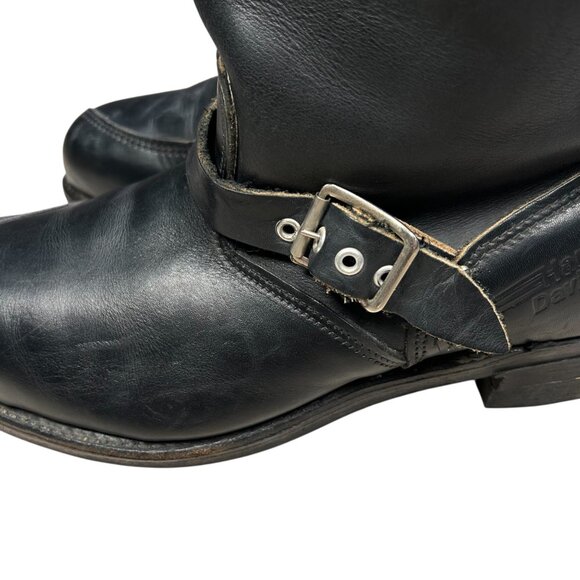 VTG Harley Davidson Eagle Engineer Motorcycle Boots Leather Black 12 Men Moto Gr - Picture 4 of 11